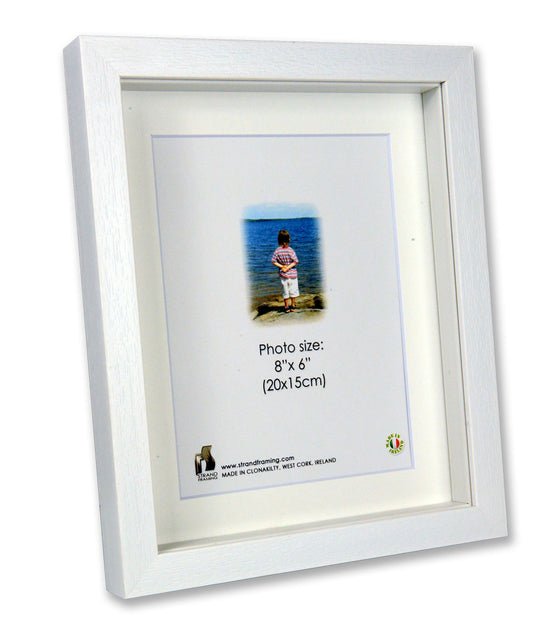 Strand Collection - 2032 White PLS Frame - Frame Size 200 x 200mm - Mount Ope 100 x 100mm - Box of 18