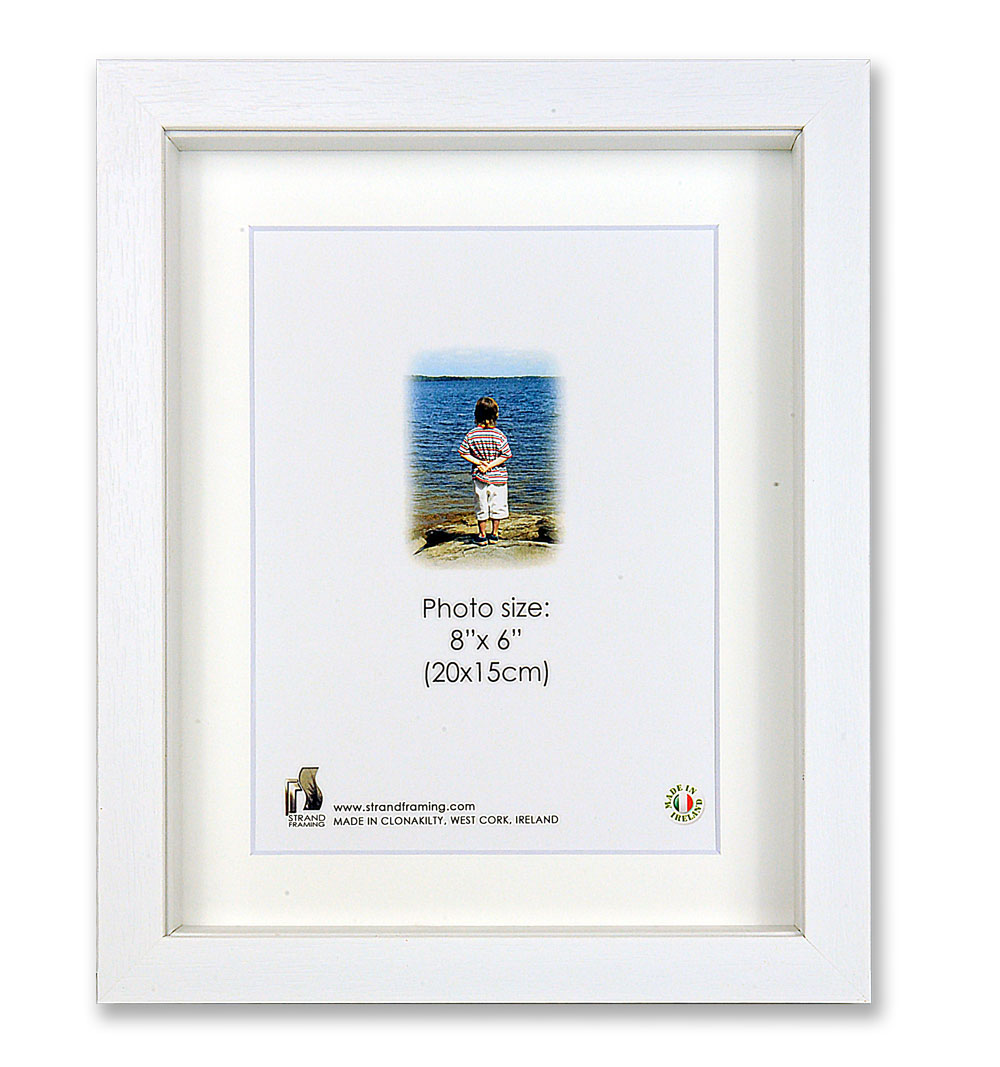 Strand Collection - 2032 White PLS Frame - Frame Size 200 x 200mm - Mount Ope 100 x 100mm - Box of 18