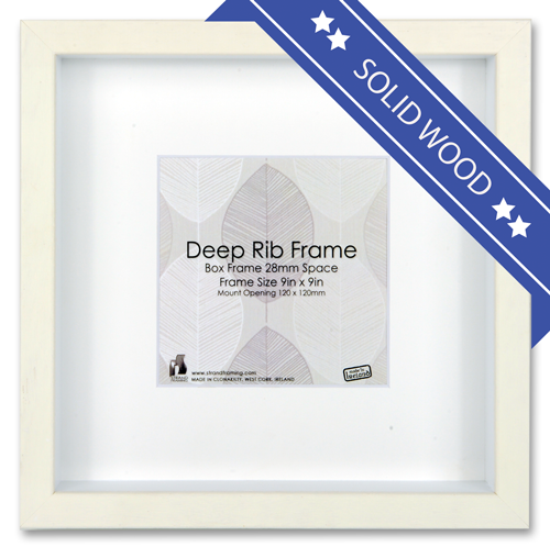 2044 Deep Rib Box Frame -  Frame Size 229 x 229mm - Off White -pack of 6 frames