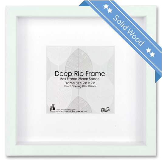 2044 Deep Rib Box Frame -  Frame Size 229 x 229mm -  White -pack of 6 frames