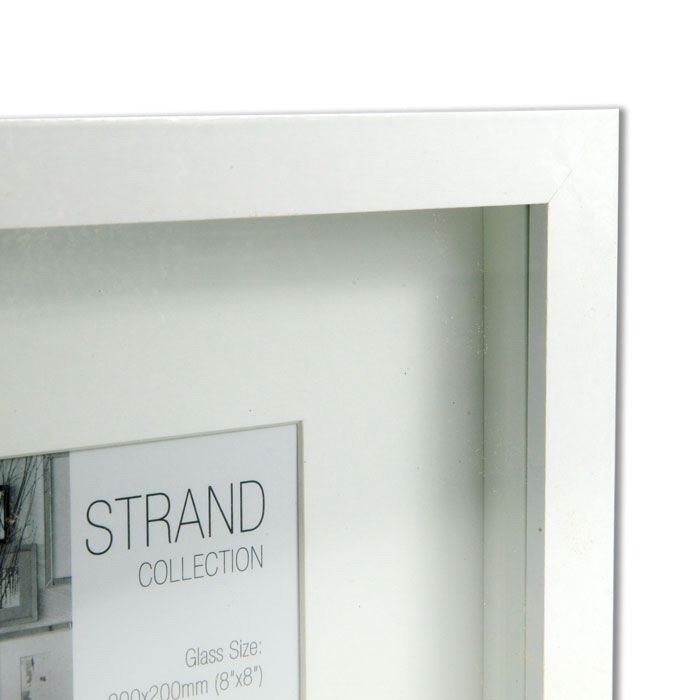 Strand Collection - Rib White MDF Frame - Frame Size 200 x 200mm - Mount Ope 100 x 100mm - Box of 24